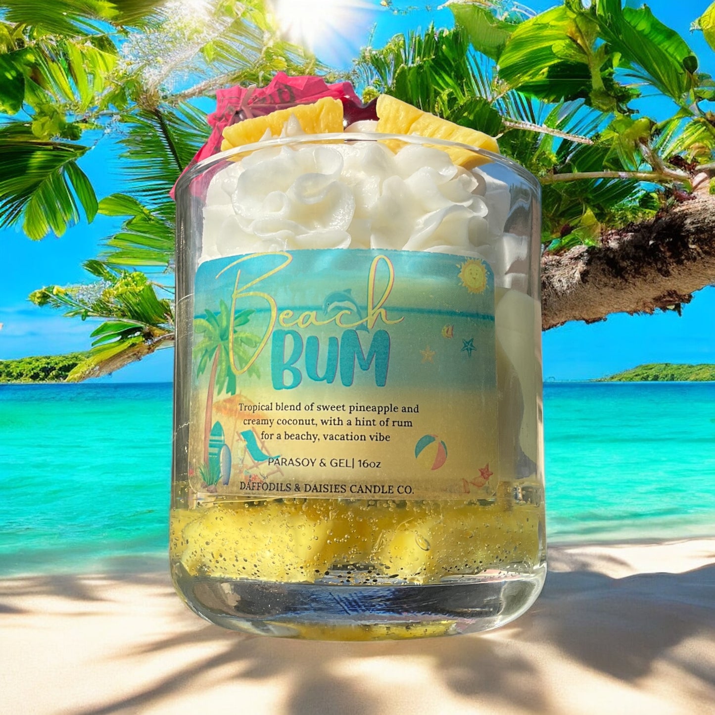🍍Beach Bum🥥 ParaSoy & Gel candle 16 oz