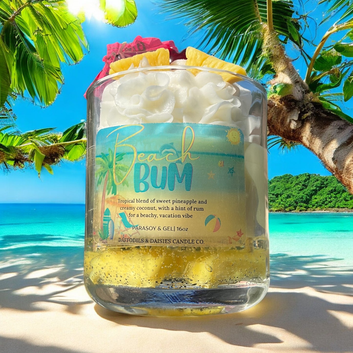 🍍Beach Bum🥥 ParaSoy & Gel candle 16 oz