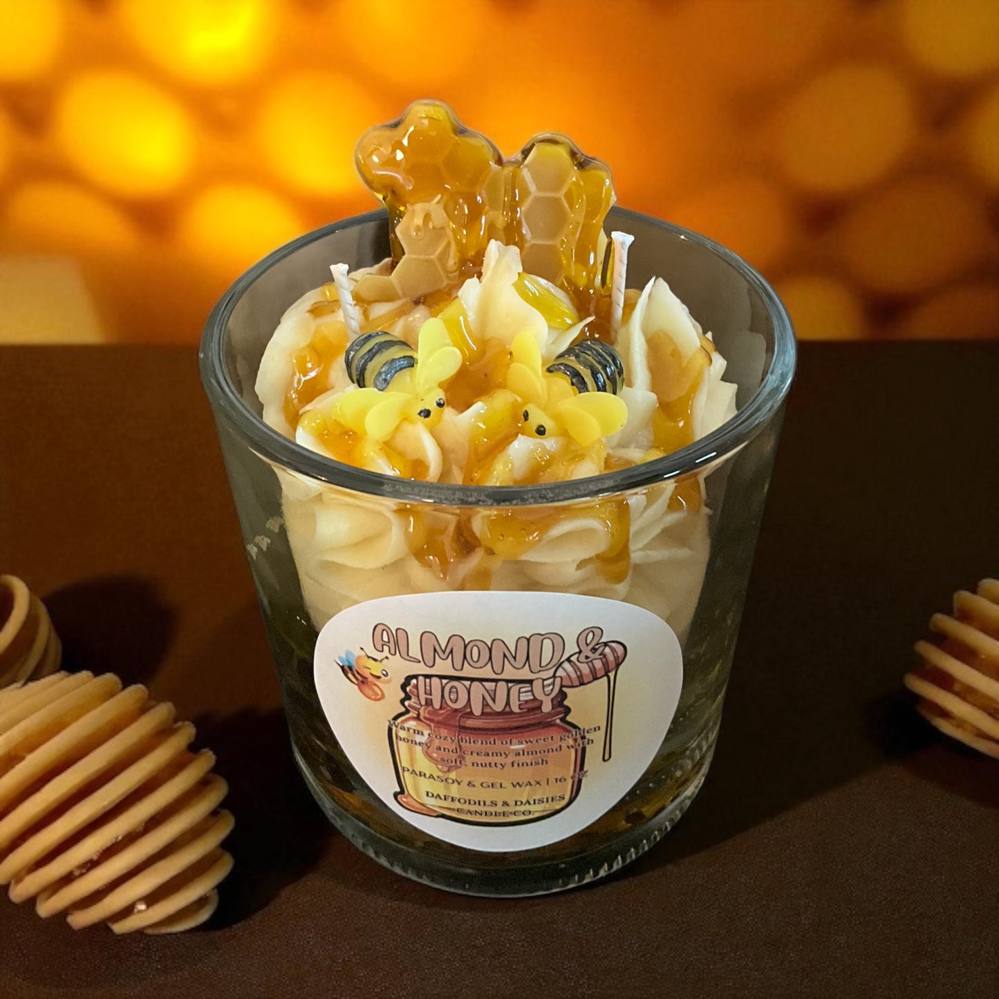 🐝🍯Almond & Honey🐝🍯ParaSoy & Gel Candle 16oz