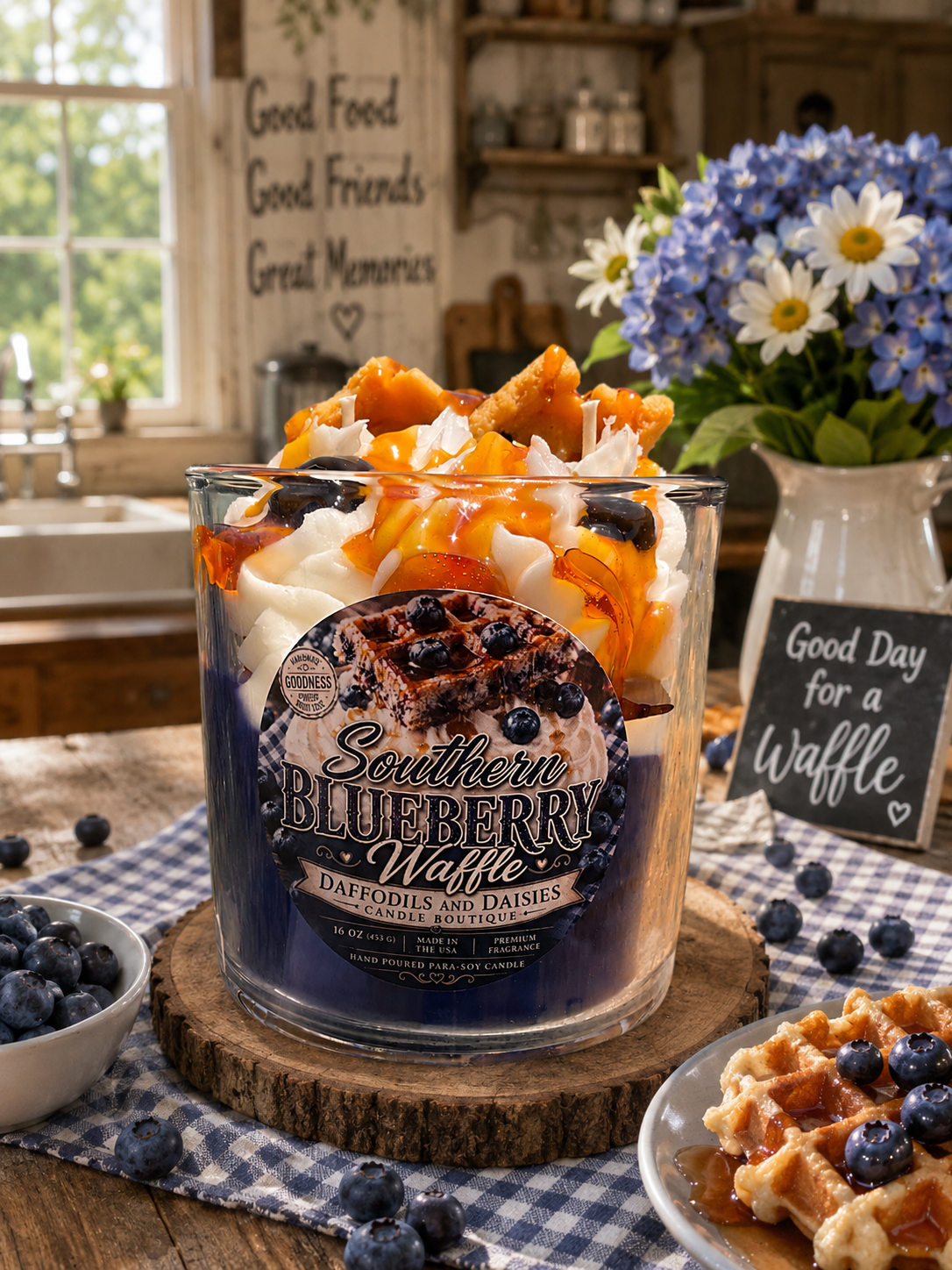 🧇🫐Southern Blueberry Waffles🧇🫐 ParaSoy Wax Candle 16oz