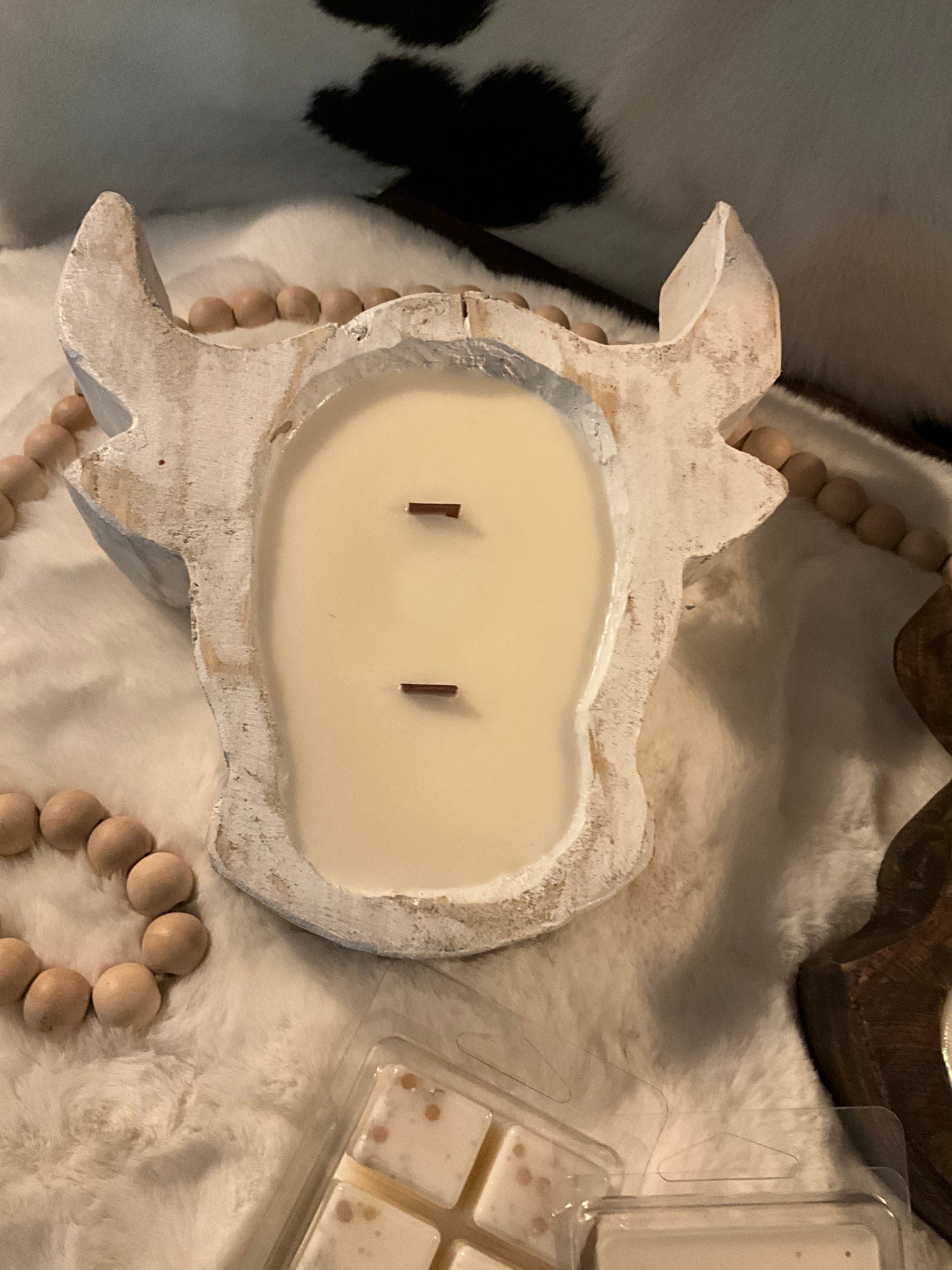 Small Cow Head Soy Wax Dough Bowl Candles