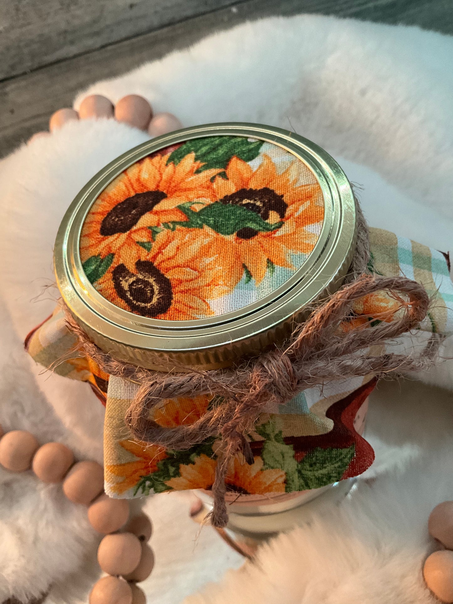 16 oz Rustic Radiance ParaSoy blend wax candle (sunflowers & cowgirl boots) Mississippi Moon