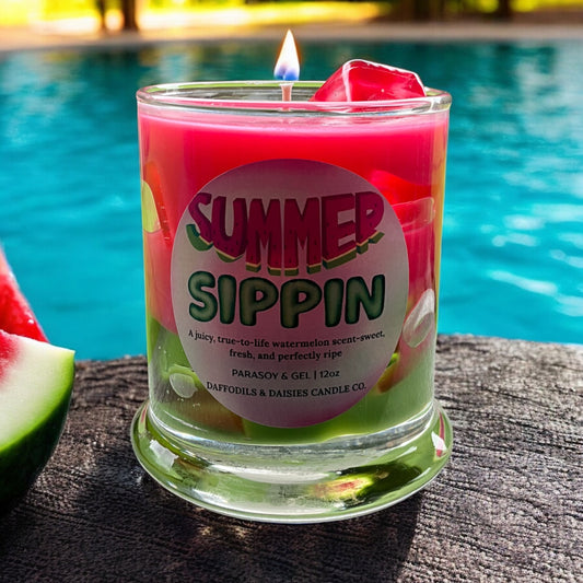 🍉Summer Sippin🍉ParaSoy and Gel candle 12 oz
