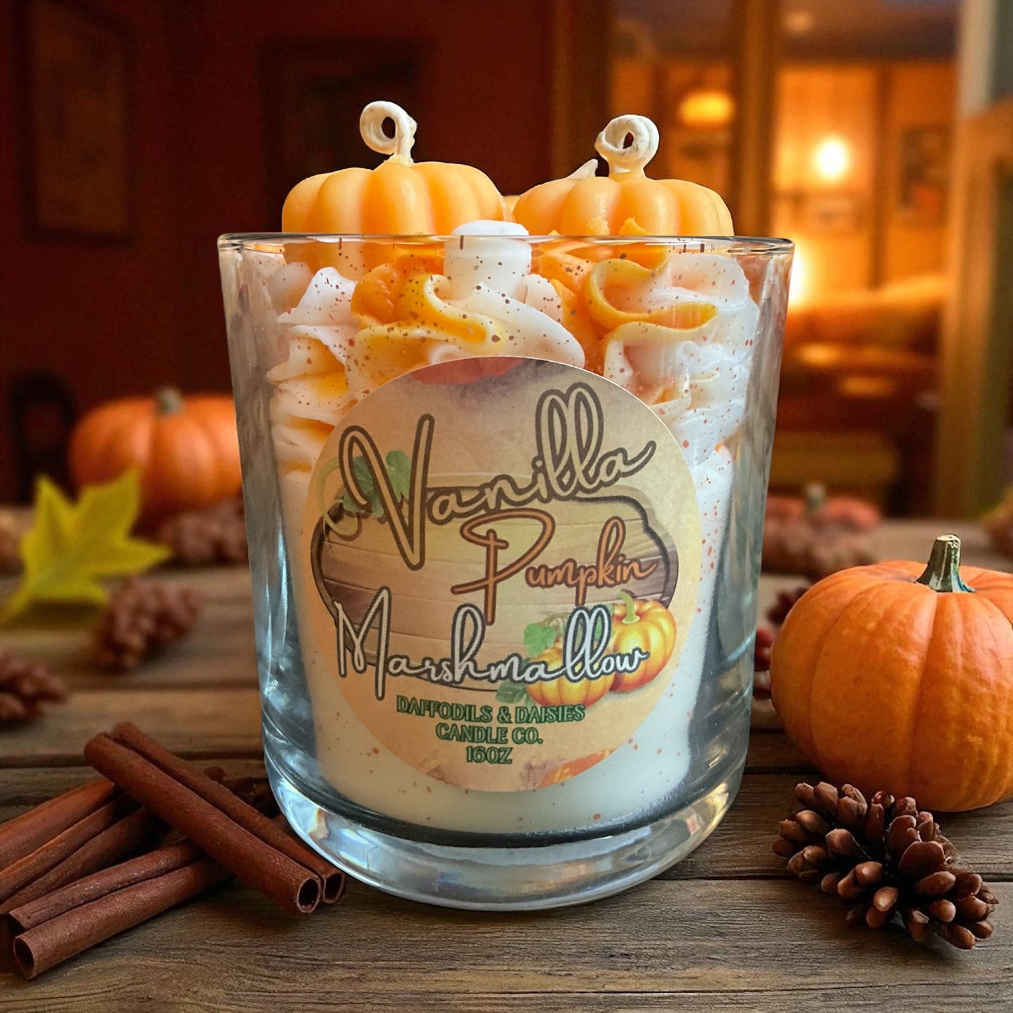 🎃Vanilla Pumpkin Marshmallow🎃 ParaSoy Wax Candle 16 oz