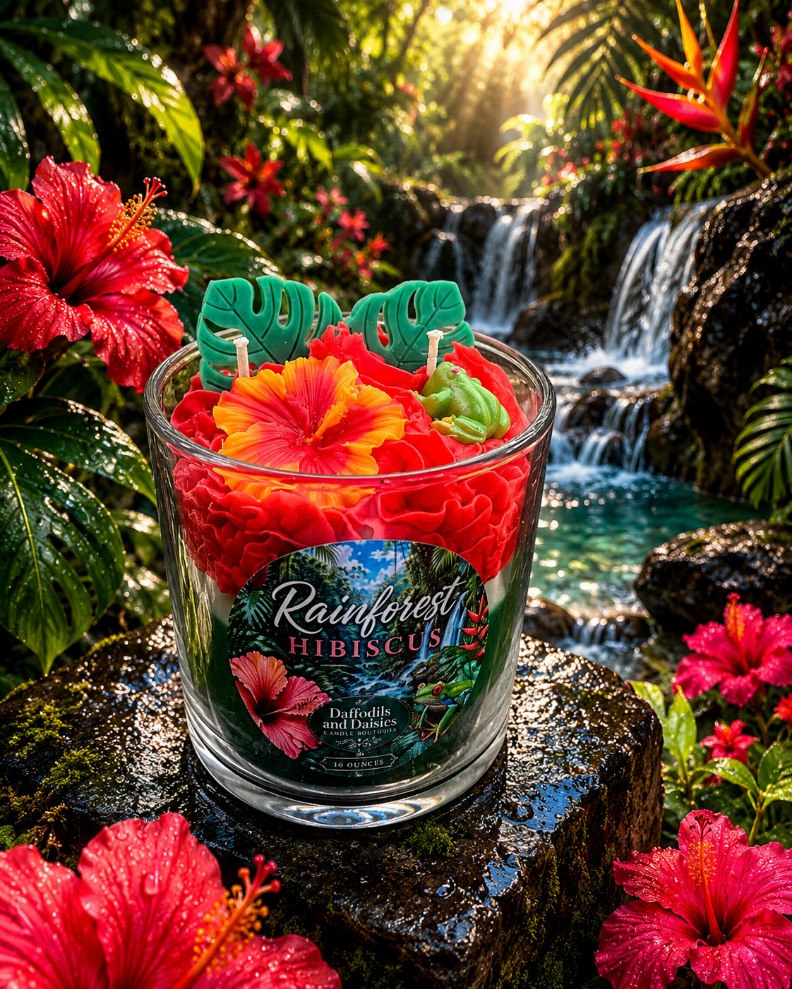 🌺🐸Rainforest Hibiscus 16oz ParaSoy Candle🐸🌺