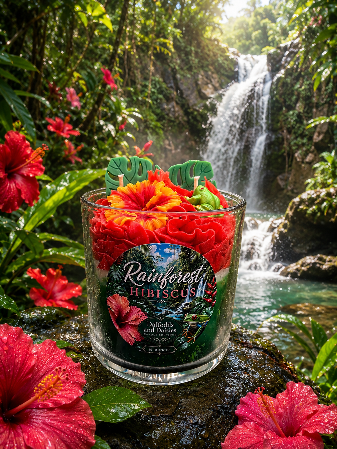 🌺🐸Rainforest Hibiscus 16oz ParaSoy Candle🐸🌺