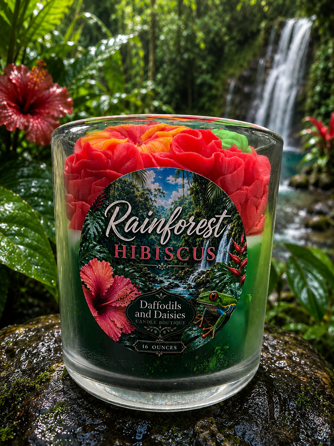 🌺🐸Rainforest Hibiscus 16oz ParaSoy Candle🐸🌺