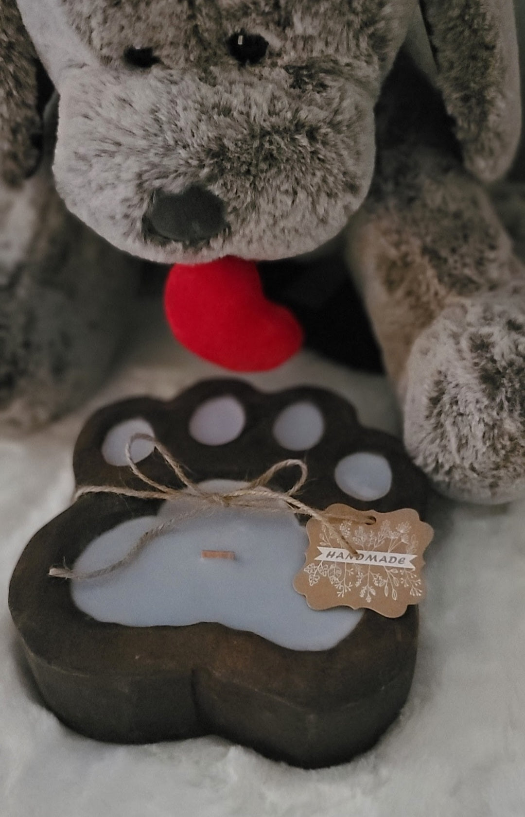 Small Paw Print Soy Wax Dough Bowl Candle